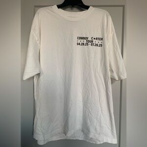 New Beyonce Cowboy Carter Official Tour Tee 2025 White Size XXL 100% Cotton